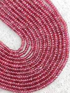 Бусины круглые Рубин 2.5-3 мм, нить длиной 15 см для изготовления ювелирных изделий synthetic.ua - Фото 1