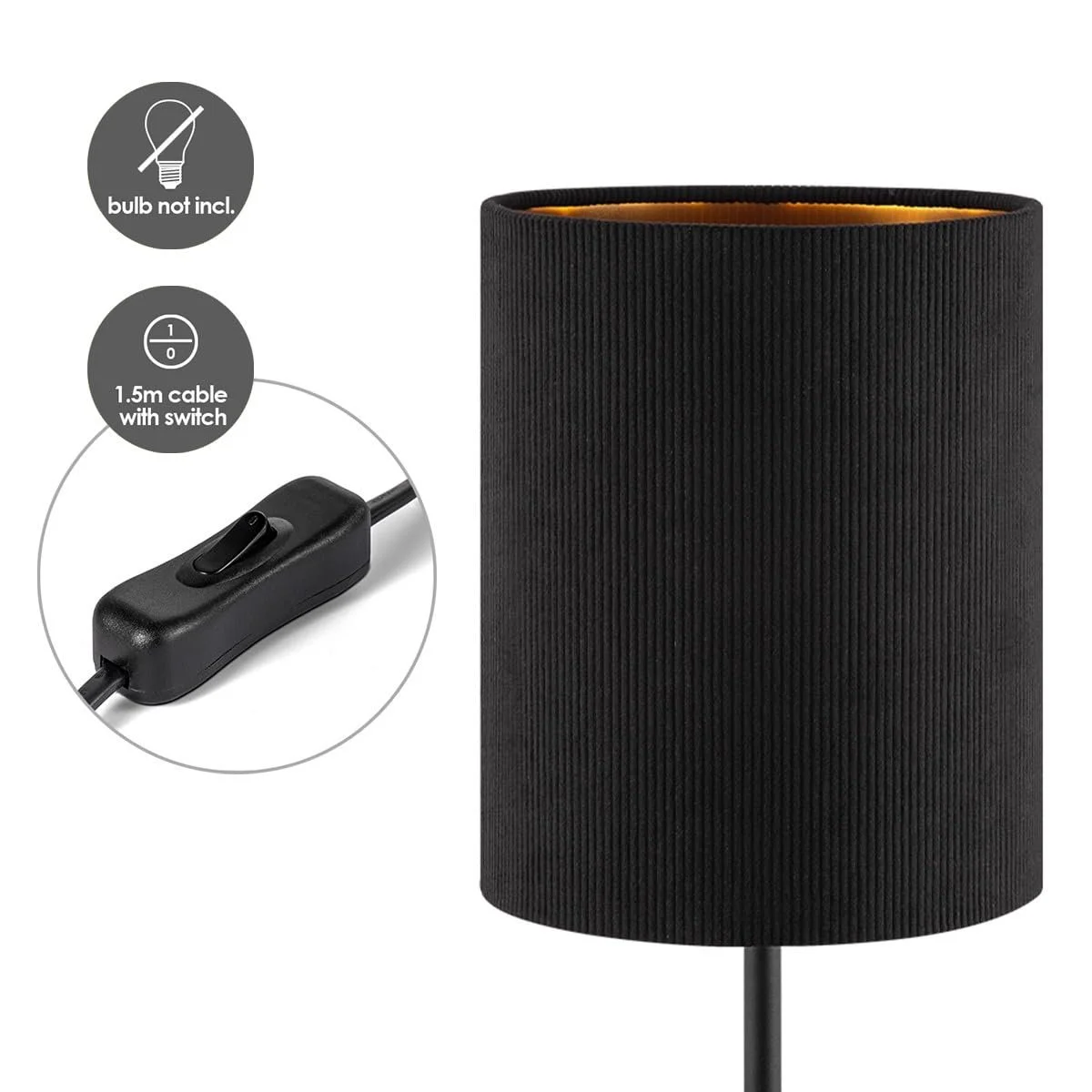 Настільна лампа Home Sweet Home Scandinavian E27 20 x 40 см Black, фото №4