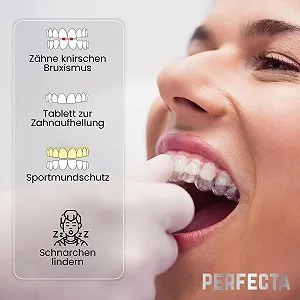 Нічна шина Perfecta Pack of 10 для бруксизму та СНЩС, шина проти хропіння, без BPA, шина для зубів з футляром synthetic.ua - Фото 1