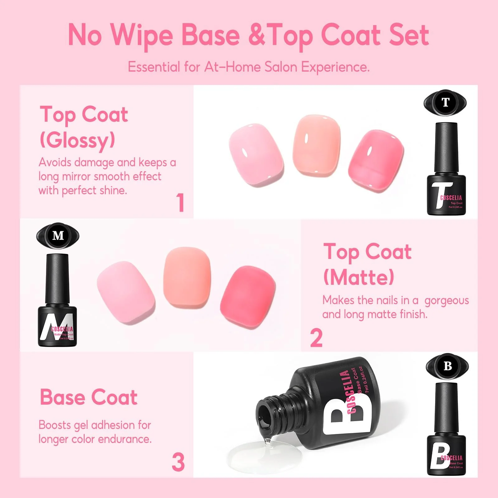 Гель-лак COSCELIA Jelly, 22 цвета, розовый, телесный, прозрачный, фото №7