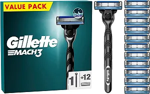 Бритва мужская Gillette Mach3 + 12 сменных кассет - Фото 1
