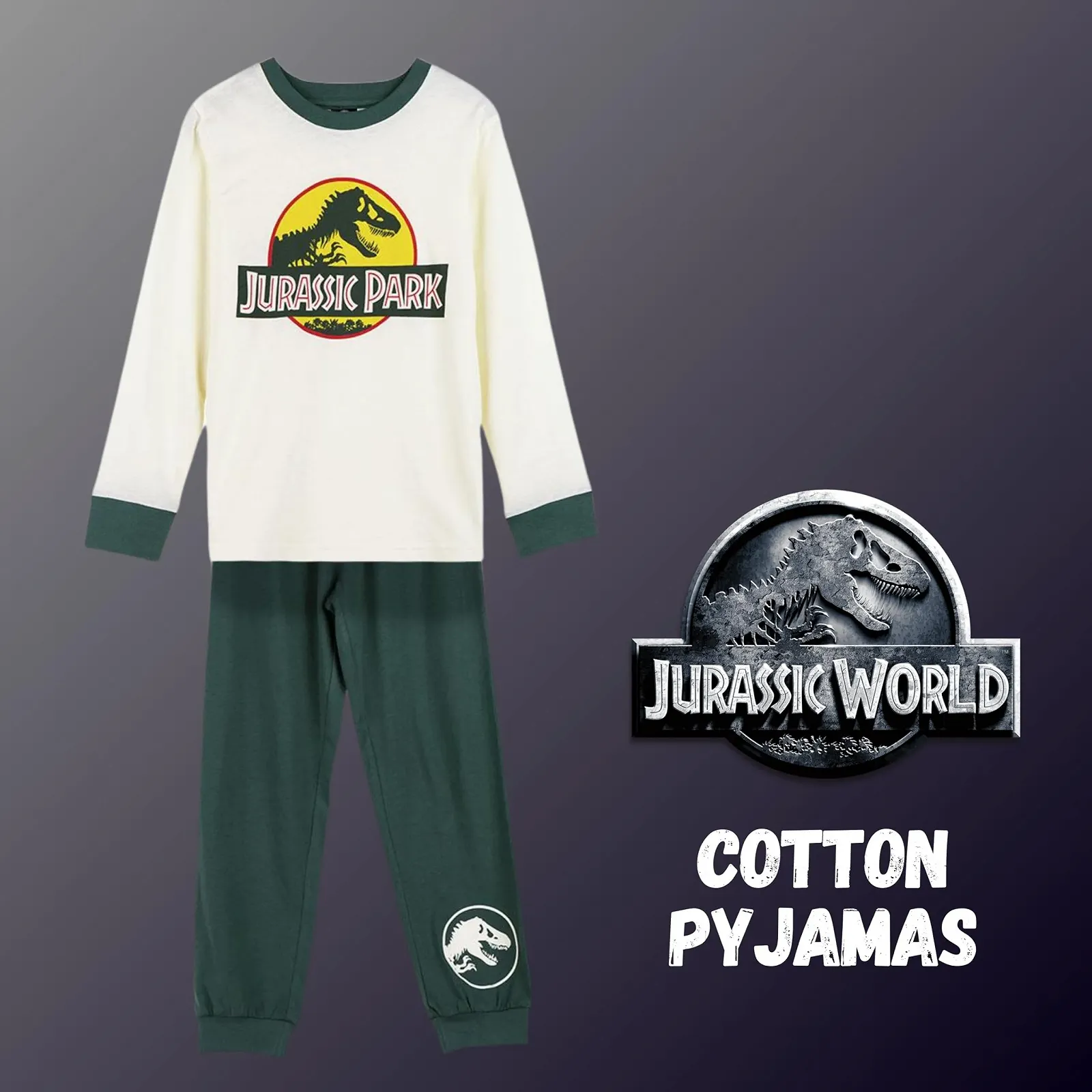 Комплект (футболка та довгі штани) Jurassic World, динозаври, для хлопчиків, фото №3