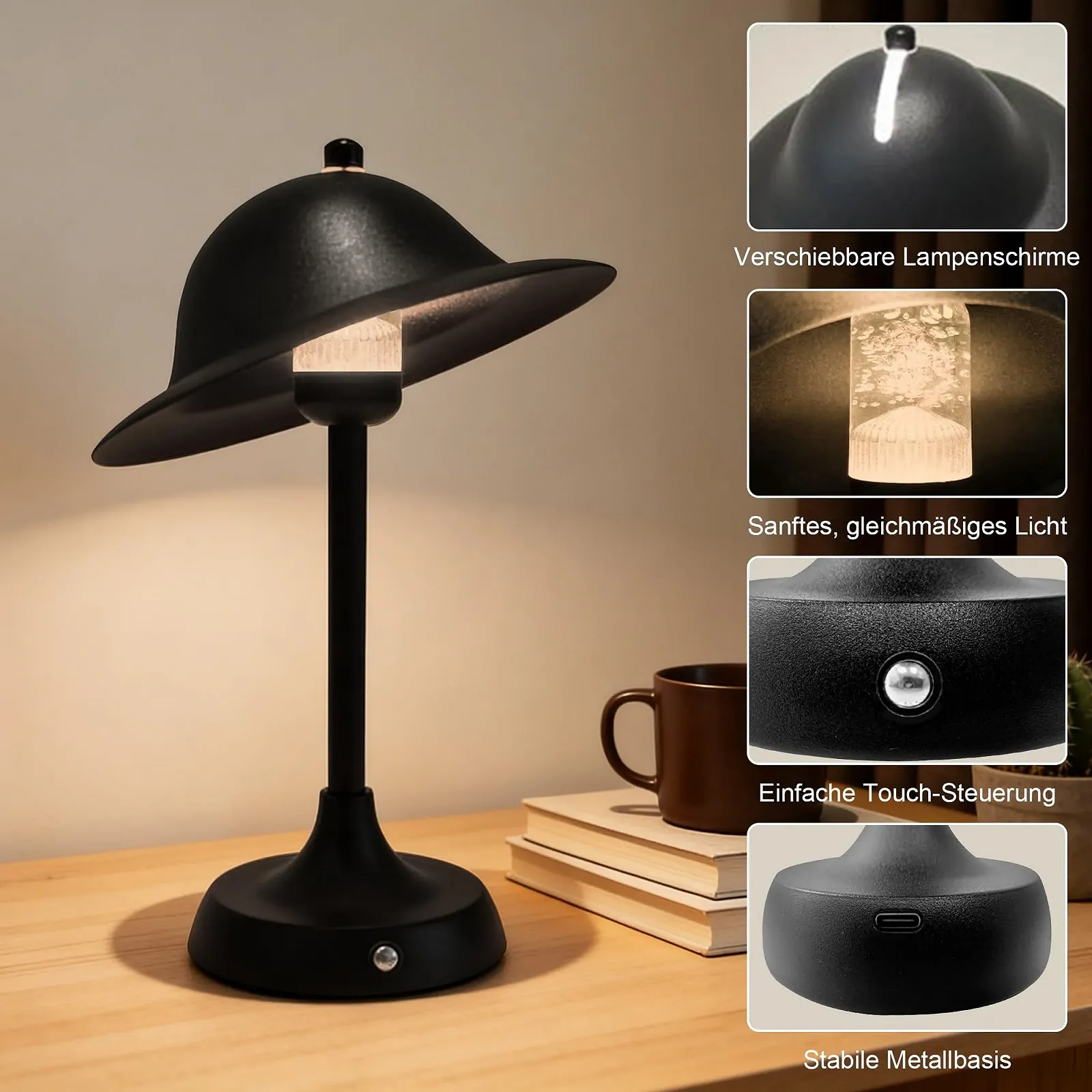 LED Настільна лампа Wireless Dimmable 3 Colour Temperatures Touch Control, фото №6