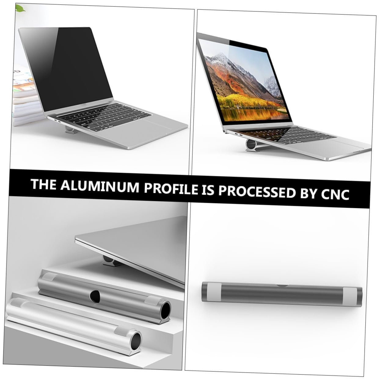 Подставка для ноутбука алюминиевая LALAFINA с держателем для кабеля, приподнятая подставка для лучшего рассеивания тепла, эргономичный дизайн для стола и кровати, практичный органайзер для кабеля ноутбука, фото №7