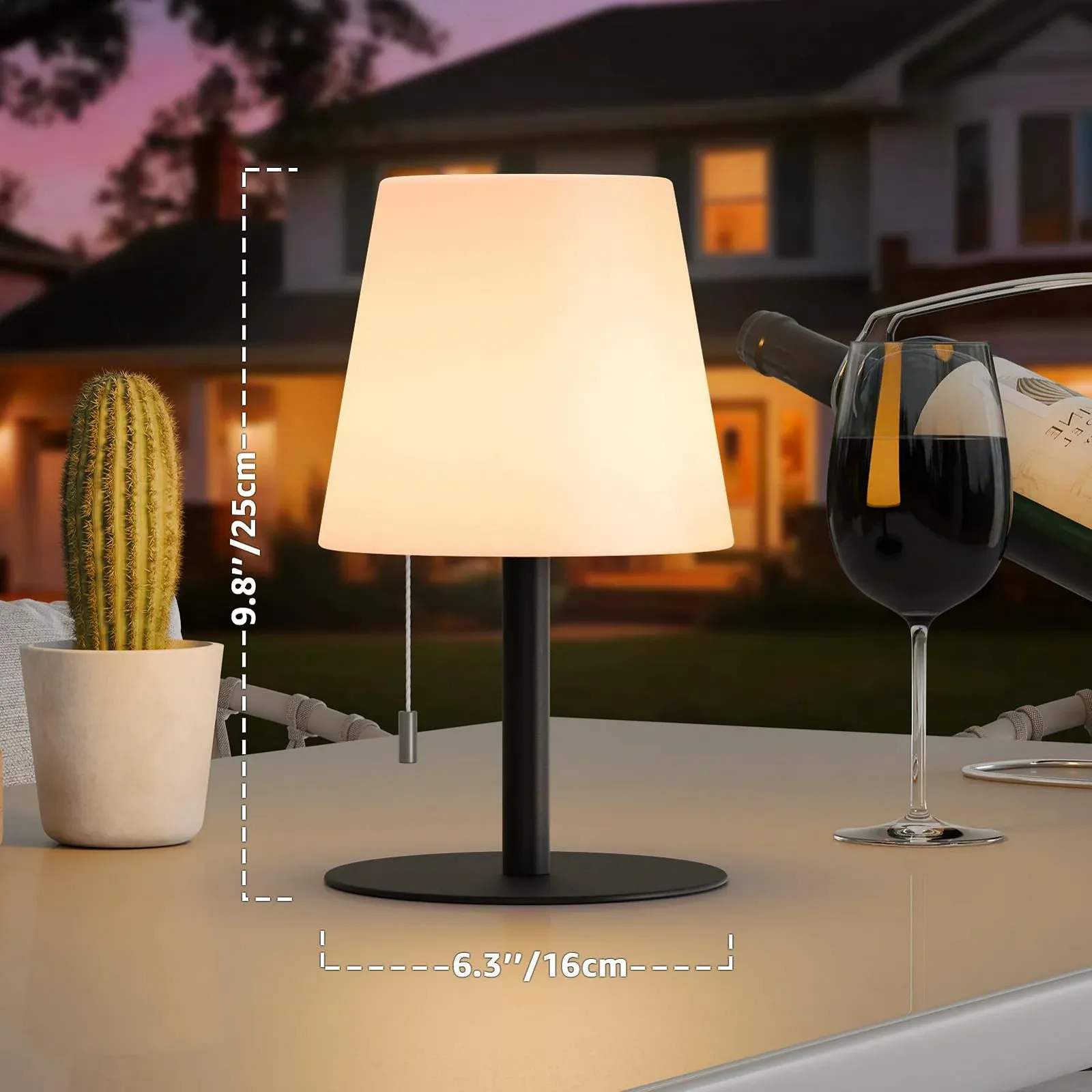 Настільна лампа uuffoo LED акумуляторна бездротова 8 кольорів IP44 USB C, фото №5