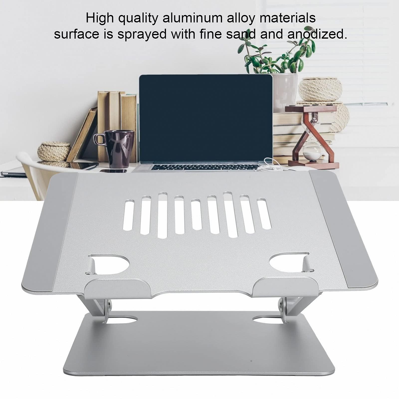 Подставка для ноутбука складная портативная алюминиевый сплав серебристая Легкая складная подставка для ноутбуков 11-15,6 дюймов, фото №6
