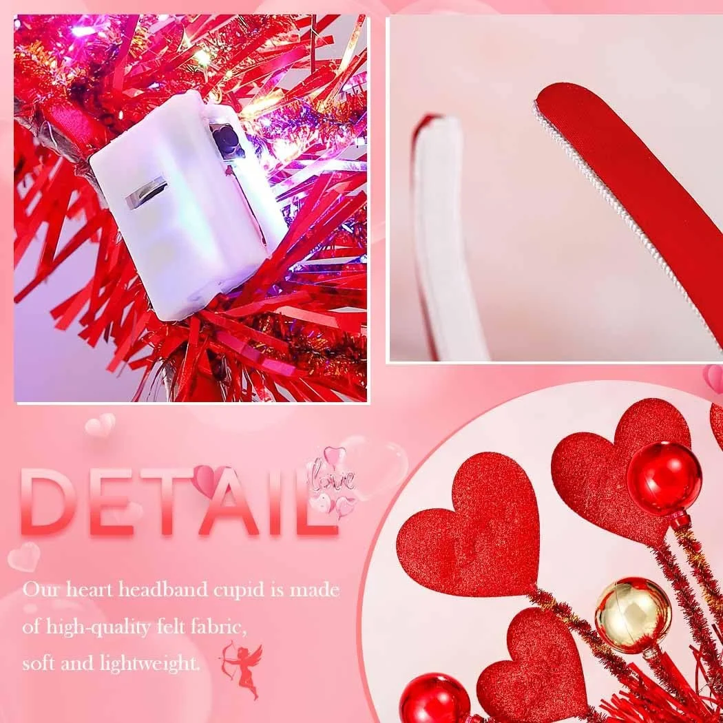 Обруч на Голову Серце Reaky Квітка Червоний, фото №3