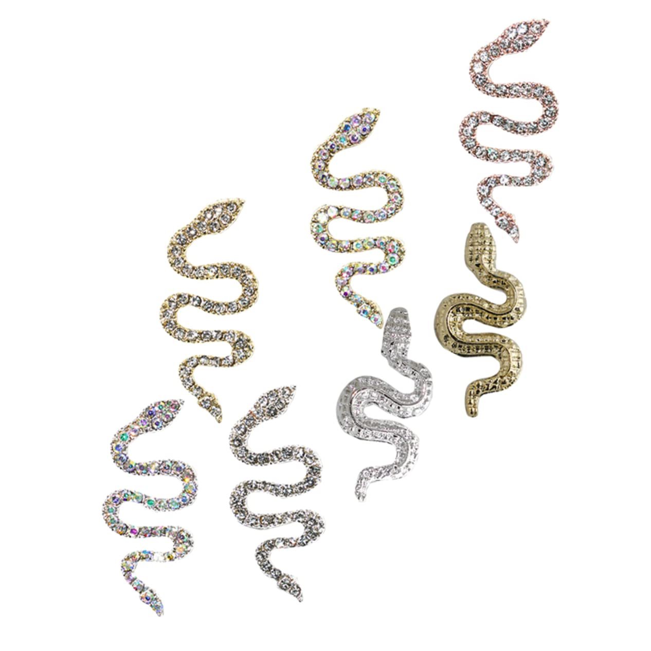 Украшения для ногтей в виде змей, 7 шт., сплав, камни для маникюра, подвески в виде змей, украшения для дизайна ногтей, фото №1