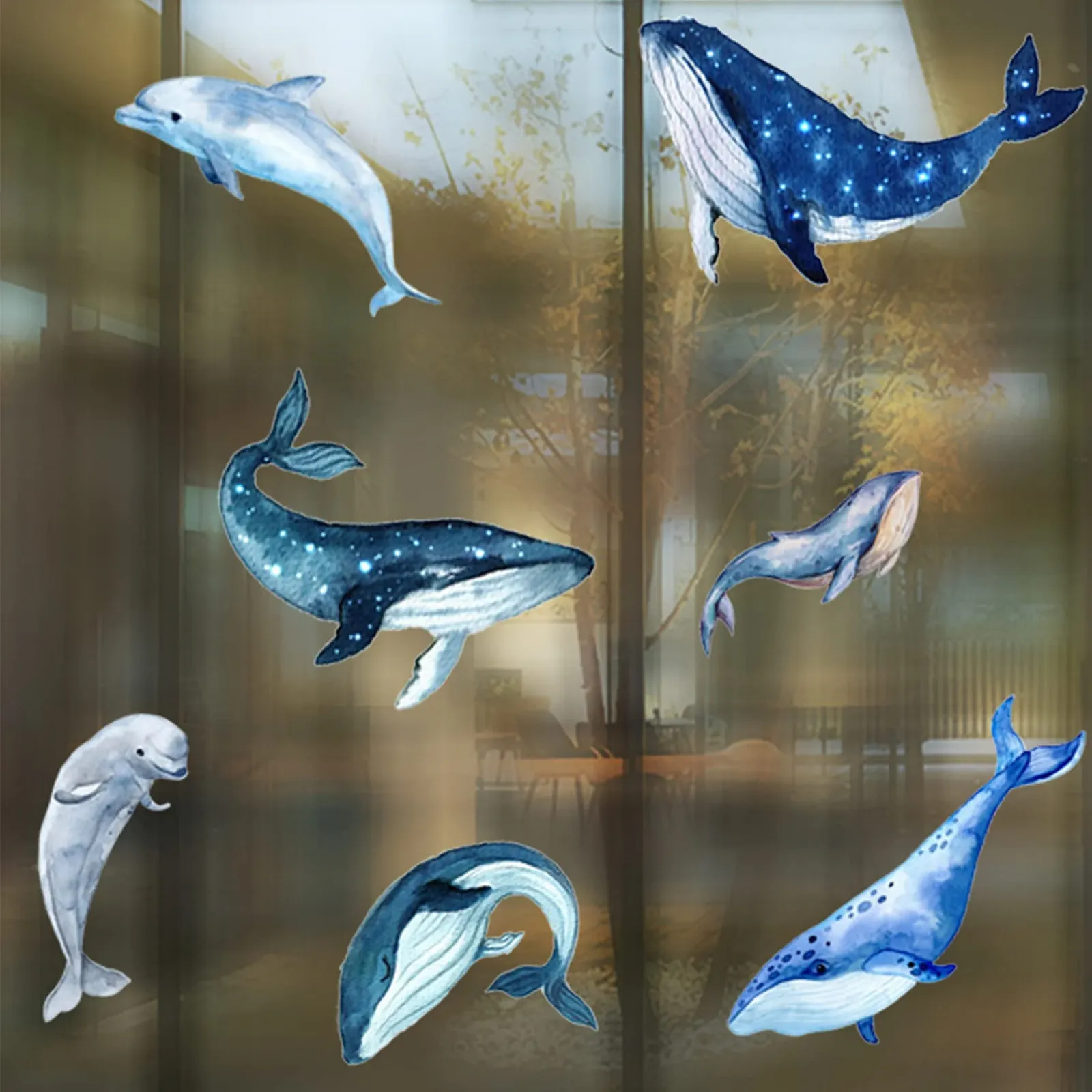 Наклейки на стіну Hanlongyu Гігантські Синій кит 5 наборів та Стрибучий дельфін 2 набори, фото №5 Наклейки на стіну Hanlongyu Гігантські Синій кит 5 наборів та Стрибучий дельфін 2 набори, фото №5