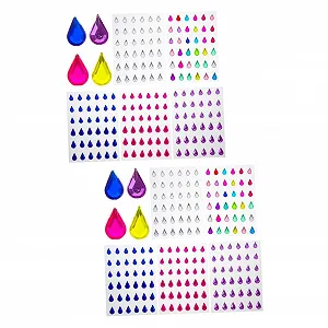 Стразы для ногтей FRCOLOR 10 листов, самоклеящиеся, для макияжа глаз, драгоценные камни, наклейки для ногтей, украшения для лица для детей, детские DIY украшения для лица - Фото 1