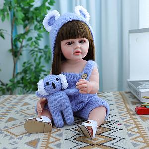 Кукла RUNGQIANY Реалистичная виниловая силиконовая мягкая 55 см (22 дюйма) Reborn Baby Полный силиконовый корпус Reborn Baby Girl, игрушка для мальчиков и девочек Reborn Dolls Girl synthetic.ua - Фото 1