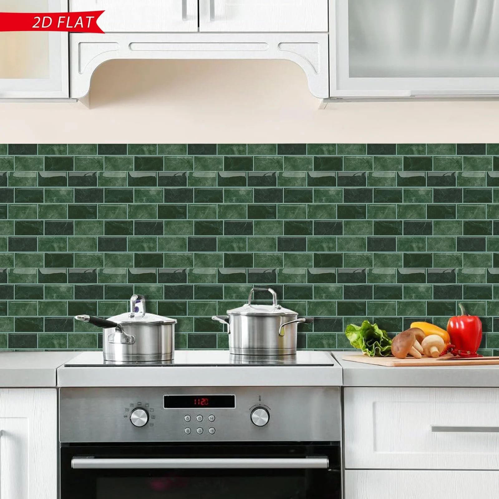 Наклейки на плитку HPNIUB Green Metro 30 x 30 см 10 шт., фото №7