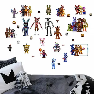 Наклейка на стіну FNAF Five Nights at Freddys 70 х 35 см 2 листи Вініл - Фото 1