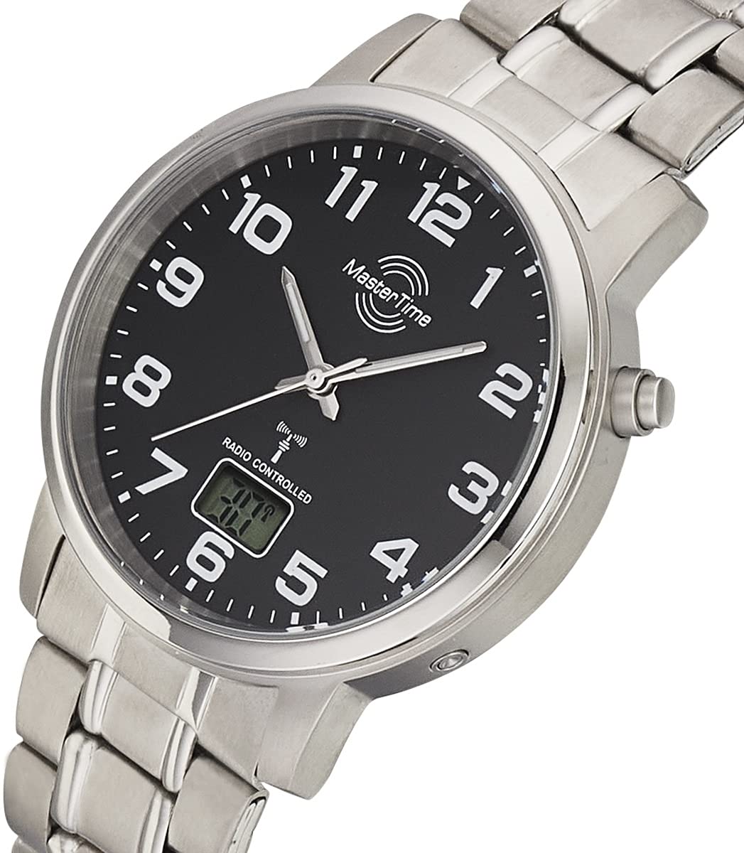 Часы Master Time MTGT-10757-22M Радиоуправляемые Кварцевые Мужские Аналоговые Цифровые с Титановым Ремешком, Браслет, фото №2