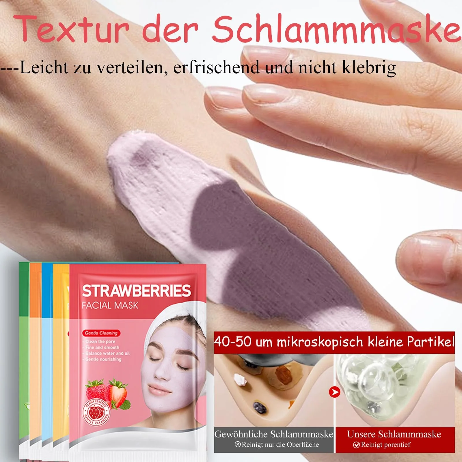 Маска Глиняна Зволожуюча для обличчя для жінок Набір масок для догляду за шкірою 10 штук, фото №5 Маска Глиняна Зволожуюча для обличчя для жінок Набір масок для догляду за шкірою 10 штук, фото №5