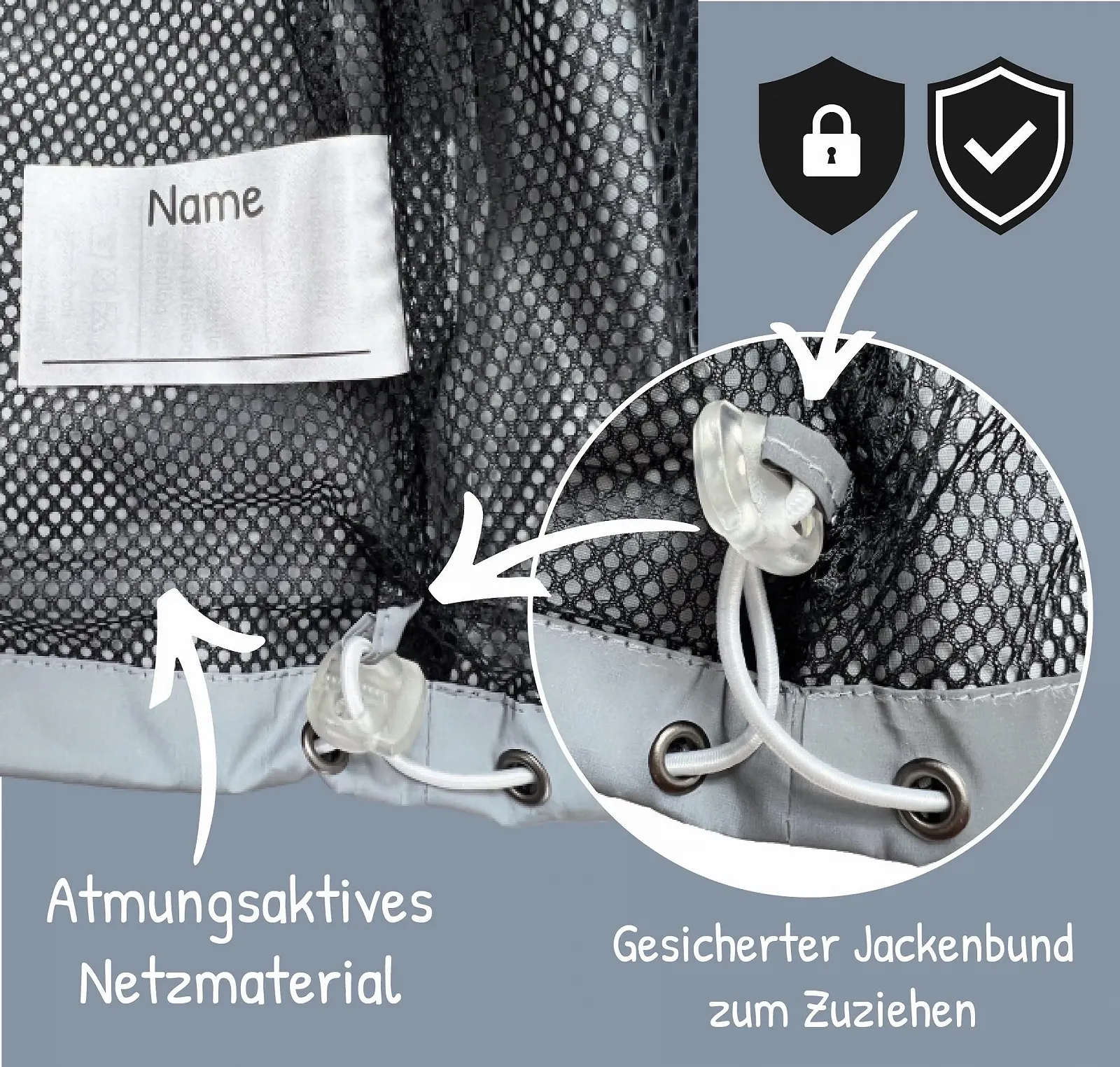 Дитяча дощова куртка з динозавром HECKBO, вітрівка зі світловідбивачами, фото №5