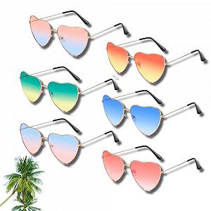 Сонцезахисні окуляри Hippie У формі серця Рожевий, 6 пар - Фото 1