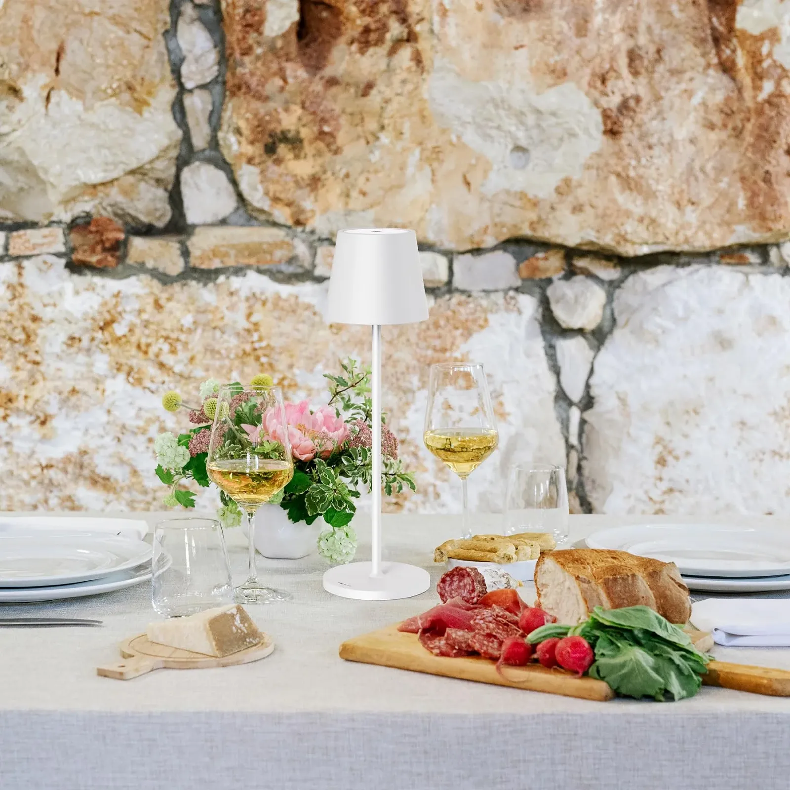 Настільна лампа Stilosa Classica 3 LED акумуляторна IP54 з диммером USB-C Матова біла, фото №4