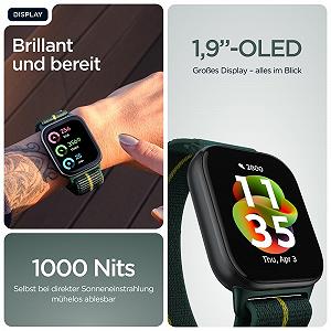 Смарт-часы Motorola Moto Watch Fit Функции фитнеса, Moto AI Control, 1,9-дюймовый OLED-дисплей, Gorilla Glass 3, IP68, до 16 дней автономной работы, BT, 32 ГБ/256 ГБ, Android, Trekking Green synthetic.ua - Фото 1