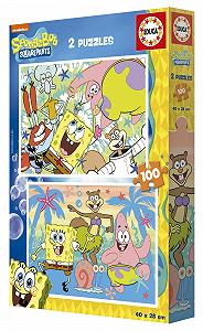 Набор пазлов Educa Spongebob Squarepants 19389 2 x 100 деталей synthetic.ua - Фото 1