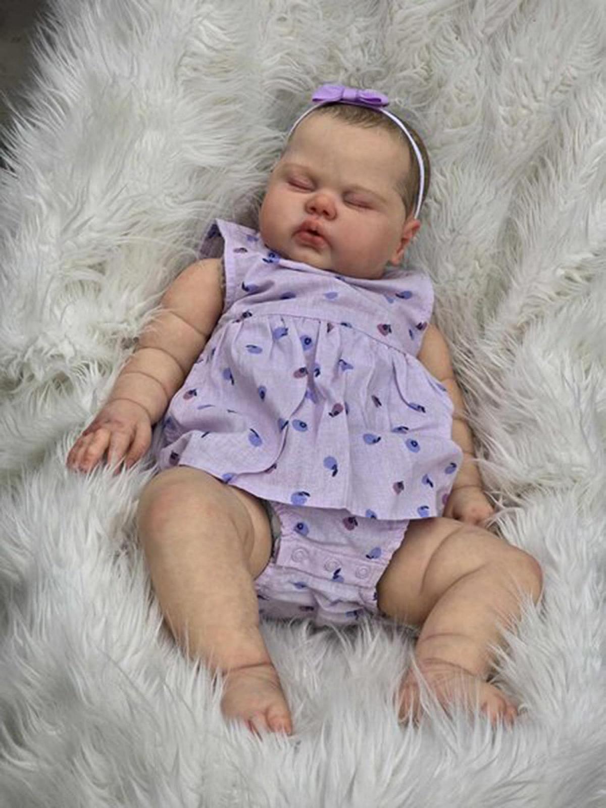Кукла Zero pam Reborn Baby Girl 60 см Реалистичная мягкая кукла с намалёванным лицом, фото №9