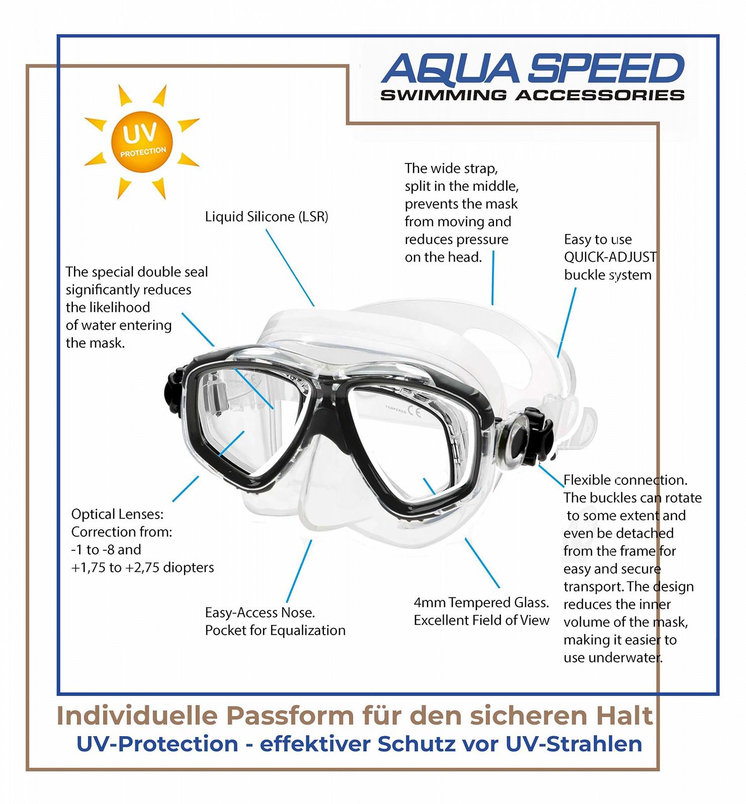 Маска для дайвінгу Aqua Speed Vision з діоптріями, фото №5