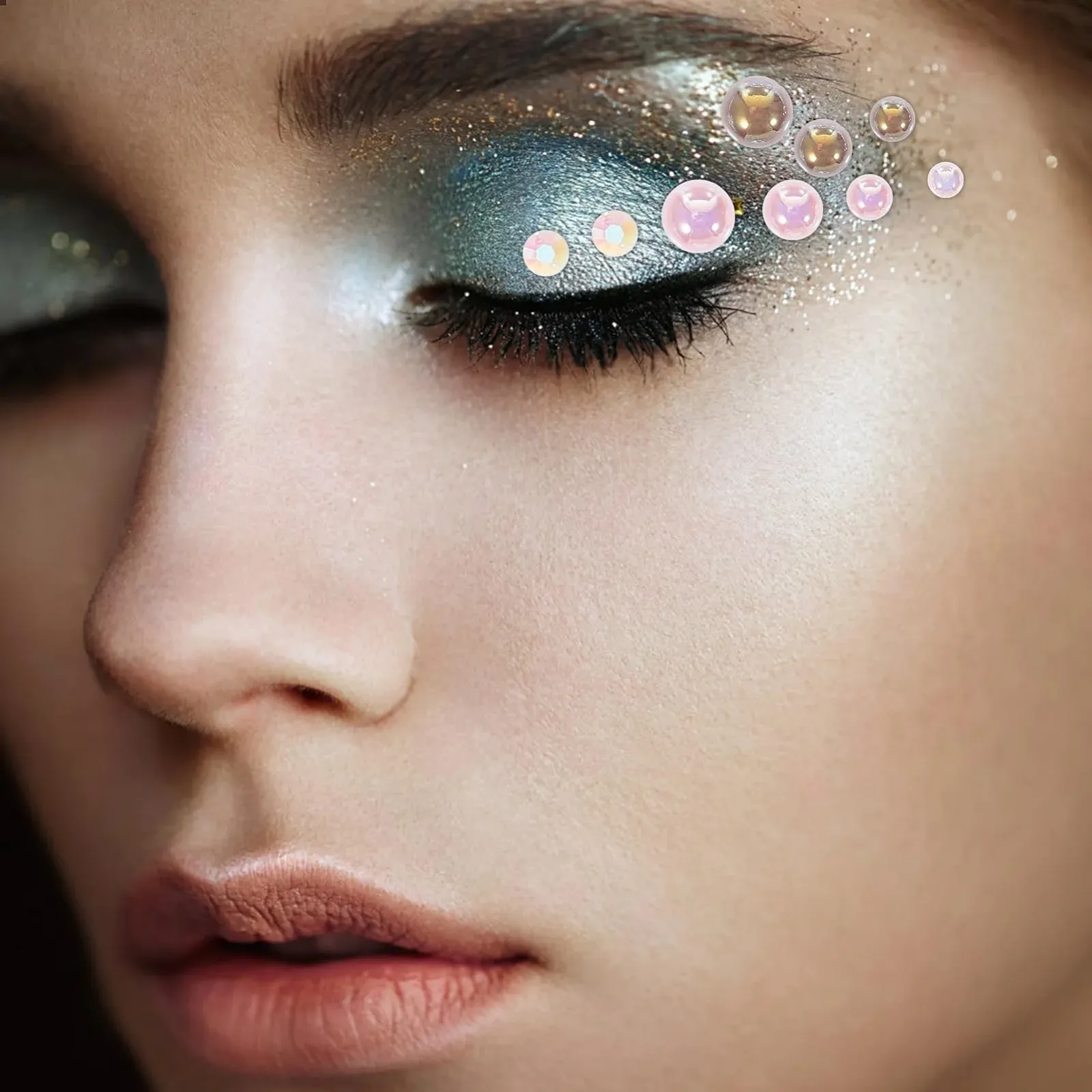 Наклейки Стразы COHEALI Имитация жемчуга Украшения для ногтей для дизайна ногтей, аксессуары для ногтей, чехол для мобильного телефона, плоские стразы для рукоделия, подвеска для ногтей из смолы для маникюра, 3 шт., фото №7