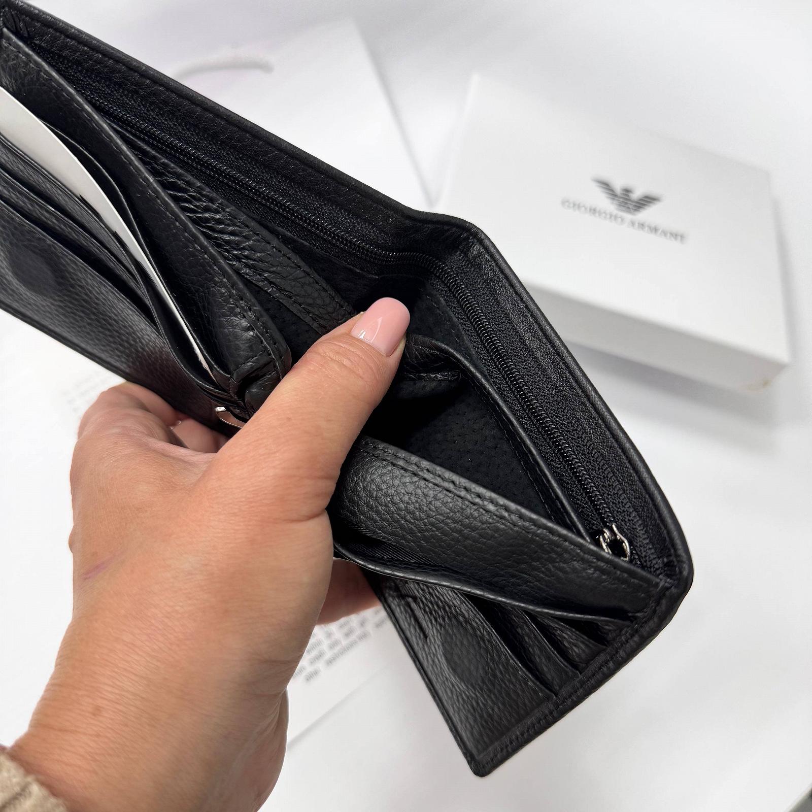 Чоловічий гаманець на магніті шкіряний брендовий Armani у подарунковій упаковці, фото №5