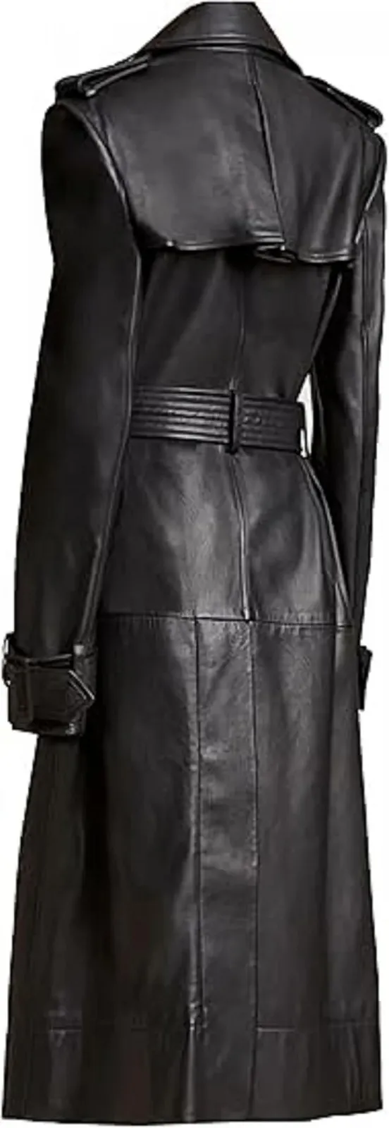 Тренч ZM ATTIRE Шкіряний Жіночий З поясом, фото №3