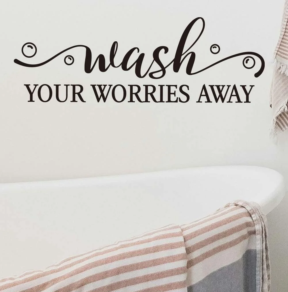 Наклейка на стіну SUPERDANT Wash Your Worries Away 57 x 20 см чорна, фото №1