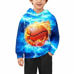 Спортивне худі для хлопчиків Generisch, принт "Баскетбол" synthetic.ua - Фото 1