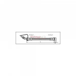 Тормозной шланг METZGER 4114761 OPEL RENAULT передний мост слева, сверху - Фото 1