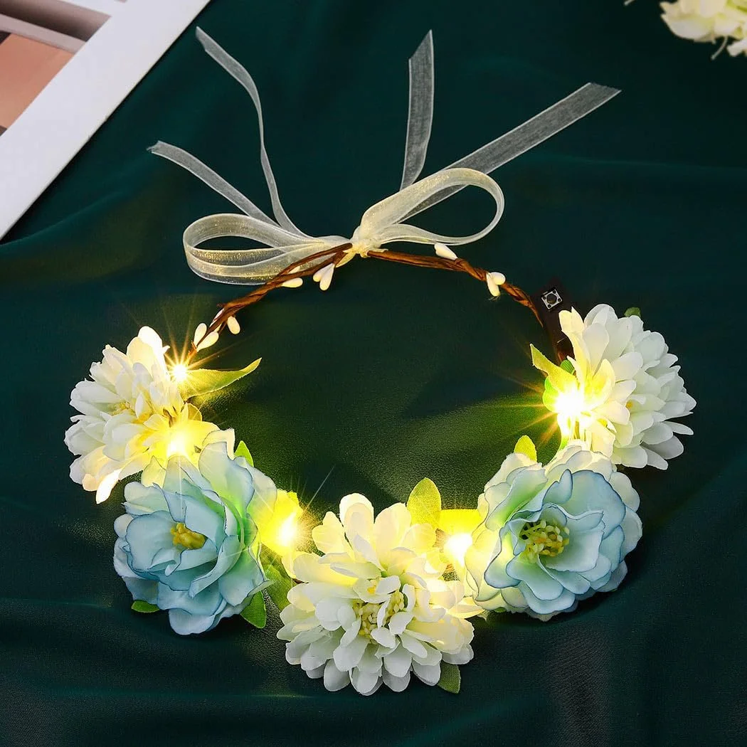 Вінок для волосся Zoestar зі світними квітами, фото №1 Вінок для волосся Zoestar зі світними квітами, фото №1