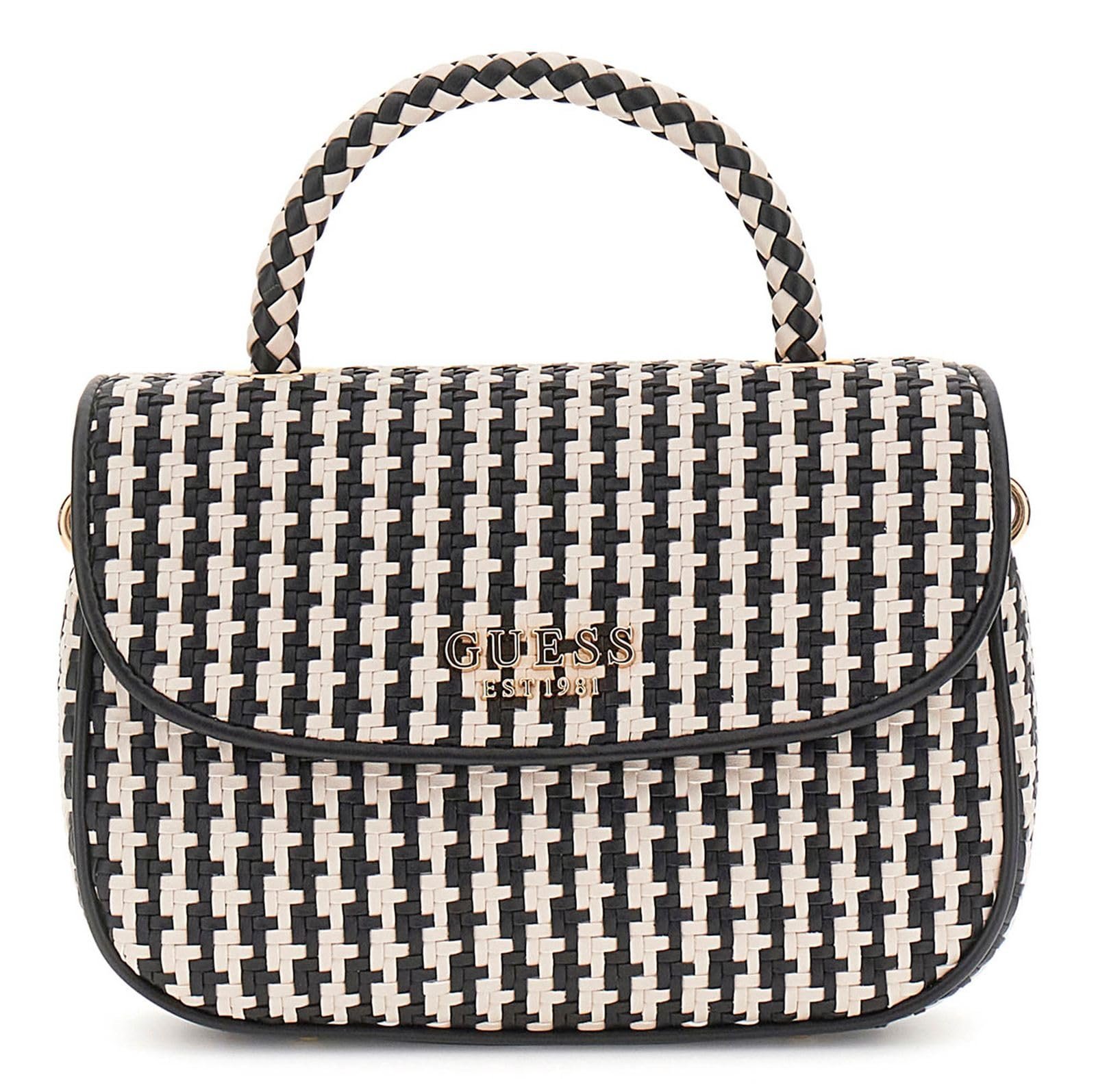 Сумка з ручкою зверху GUESS Mirema Flap Чорний Multi, фото №1