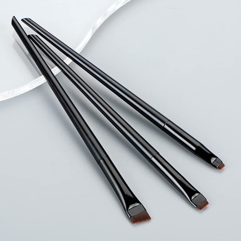 Набір інструментів для косметики Augenbrauen Eyeliner Blending Lippenstift, 3 шт., дерев'яна ручка, чорний колір, фото №1