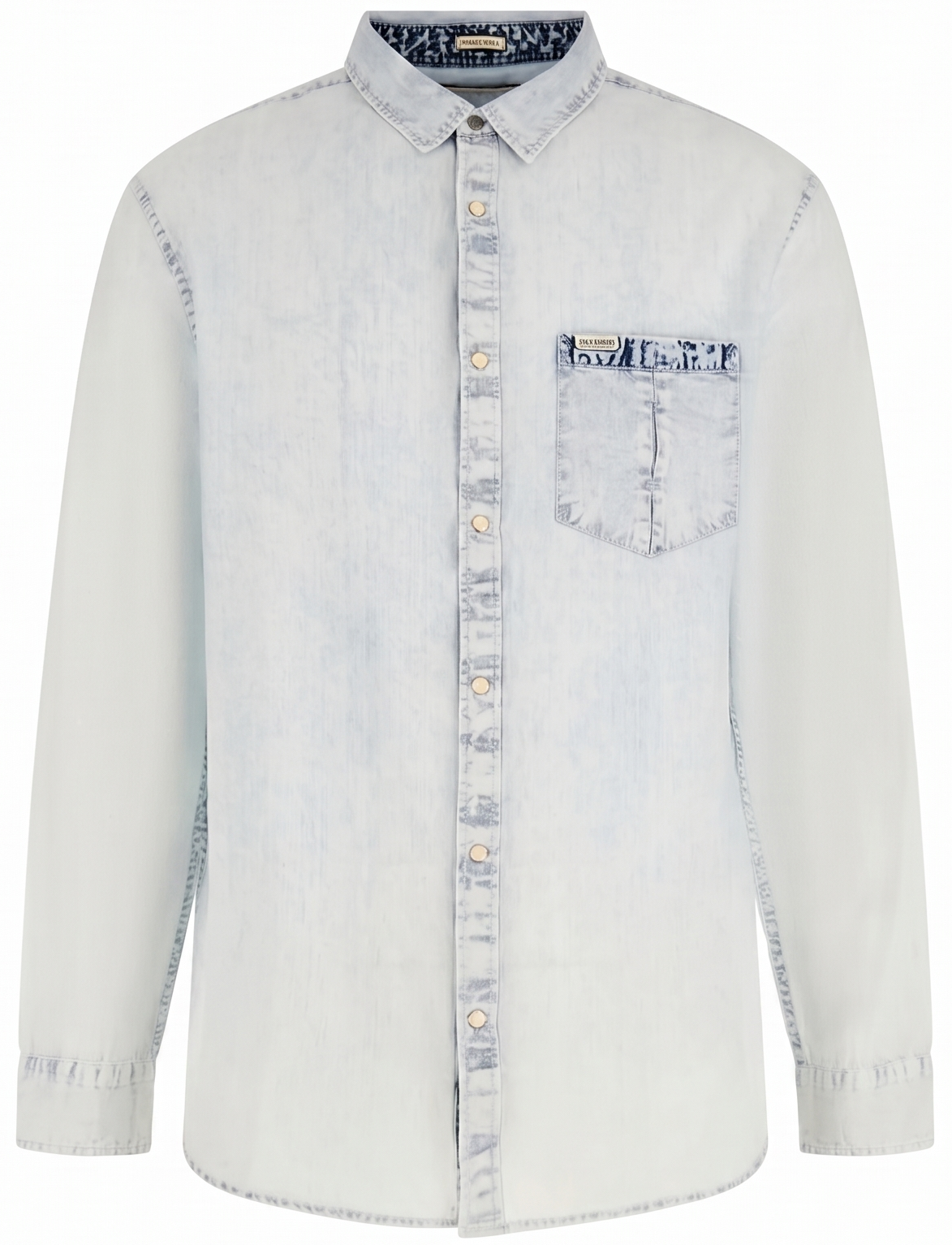 Мужская джинсовая рубашка GUESS JEANS / Светло-голубая / Размер L, фото №1 Мужская джинсовая рубашка GUESS JEANS / Светло-голубая / Размер L, фото №1