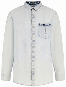 Мужская джинсовая рубашка GUESS JEANS / Светло-голубая / Размер L - Фото 1