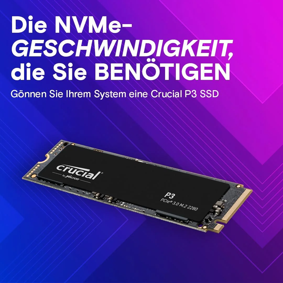 Внутрішній SSD-накопичувач Crucial P3 500GB M.2 PCIe Gen3 NVMe 3D NAND (CT500P3SSD8), фото №6