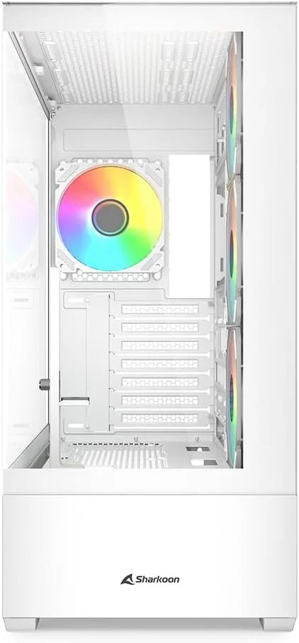 Корпус для ПК Sharkoon AK6 RGB White / Безшовне скло 270° / підтримка BTF / Без БЖ / Білий, фото №2 Корпус для ПК Sharkoon AK6 RGB White / Безшовне скло 270° / підтримка BTF / Без БЖ / Білий, фото №2