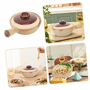 Кастрюля керамическая iplusmile с ручкой термостойкая антипригарная synthetic.ua - Фото 1