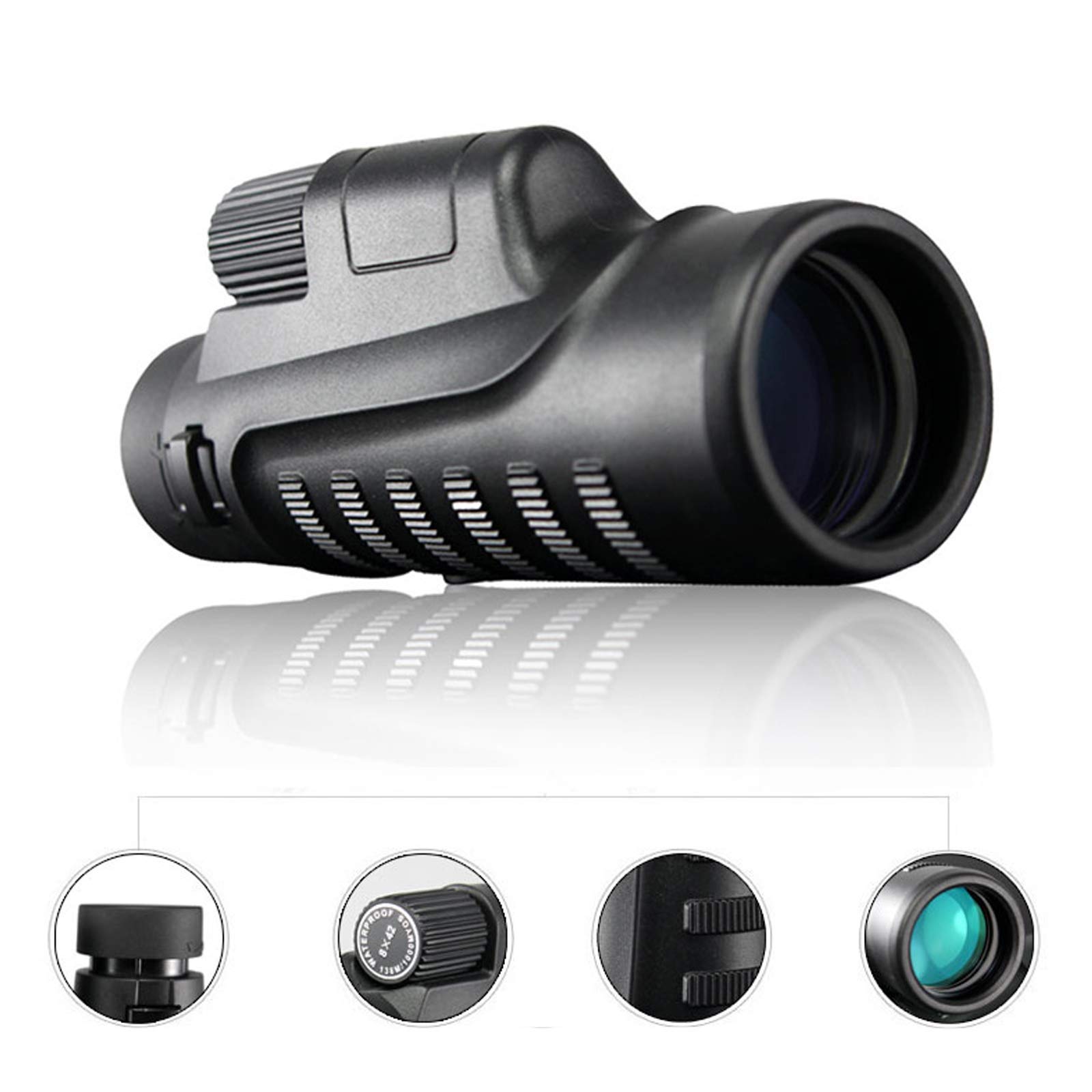 Монокуляр QHYTL 10x42 High Power Life Водостійкий BAK4 Prisma FMC-Lens з адаптером для смартфона, фото №4