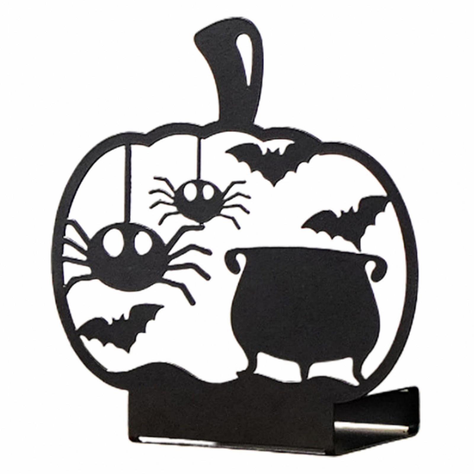 Подсвечник Halloween - Кованый Подсвечник Паук Летучая мышь Черный, фото №1