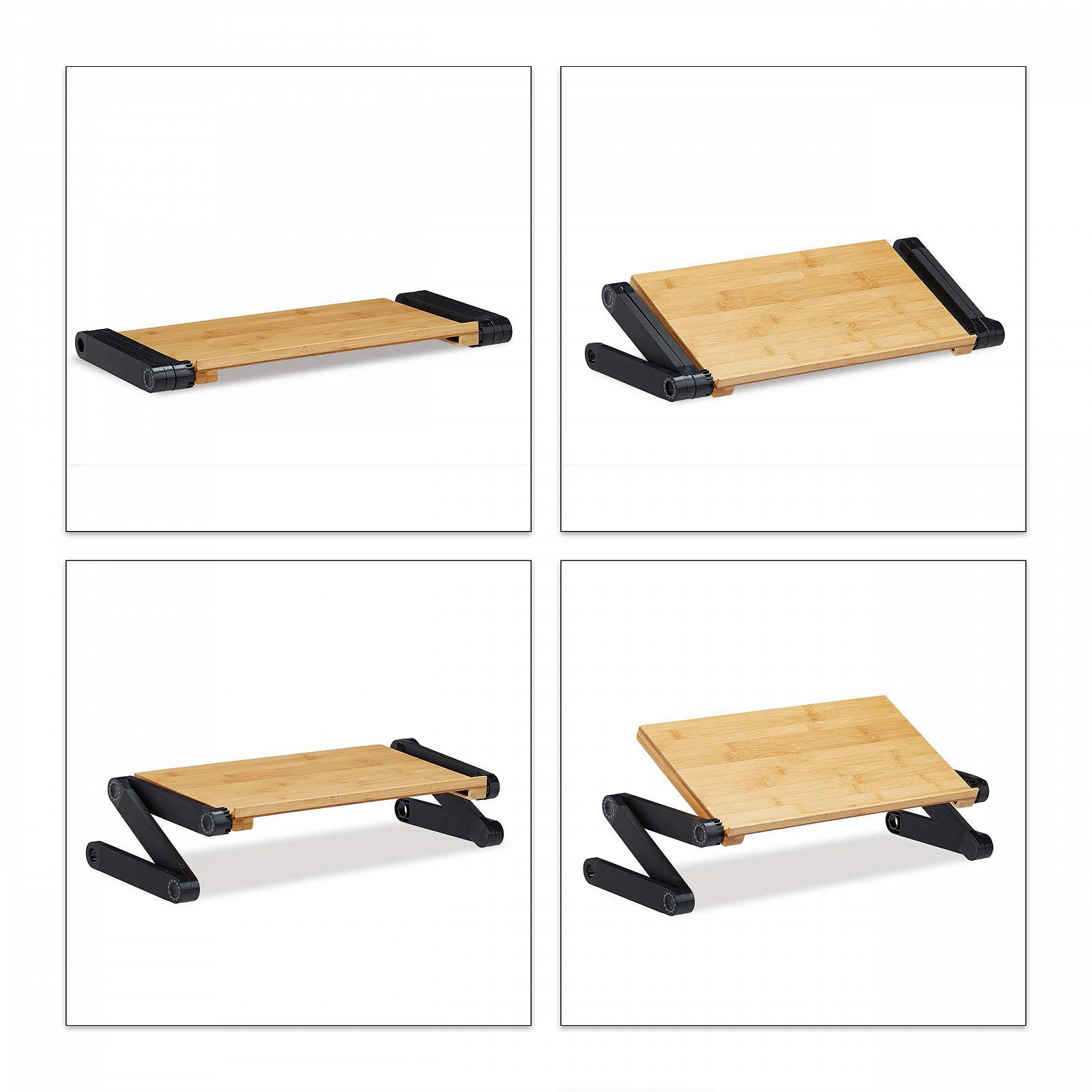 Підставка для ноутбука Bamboo Aluminium 15 дюймів, регульована висота, 47,5 x 60 x 26 см, натуральний, фото №7