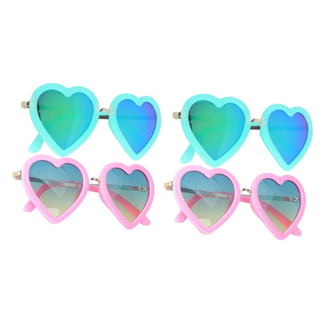 Сонцезахисні окуляри Серце (4 шт) PACKOVE Зелені Стильні, фото №1