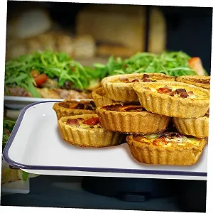 Деко для запікання емальоване прямокутне термостійке Біле synthetic.ua - Фото 1