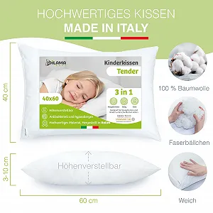 Детская подушка Dilamababy 40 x 60 см, эргономичная, с регулируемой высотой и шариковым волокном, перкаль премиум-класса, 100% хлопок Oeko-Tex, гипоаллергенная и противоклещевая, можно стирать цена на synthetic.ua - Фото 1 Детская подушка Dilamababy 40 x 60 см, эргономичная, с регулируемой высотой и шариковым волокном, перкаль премиум-класса, 100% хлопок Oeko-Tex, гипоаллергенная и противоклещевая, можно стирать synthetic.ua - Фото 1