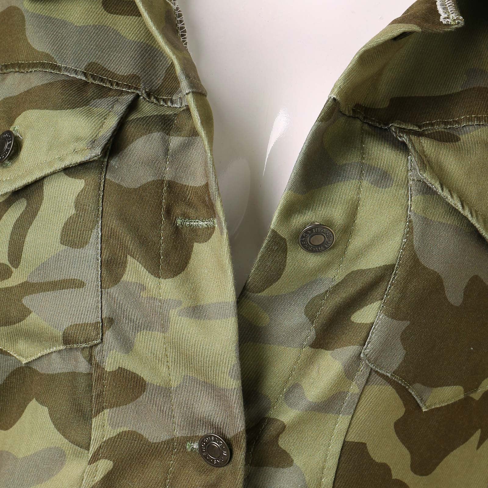 Переходная Куртка Женская Kswlwccpp Камуфляж Oversize Элегантная Джинсовая Куртка Стрейч Винтаж Летняя Куртка, фото №6