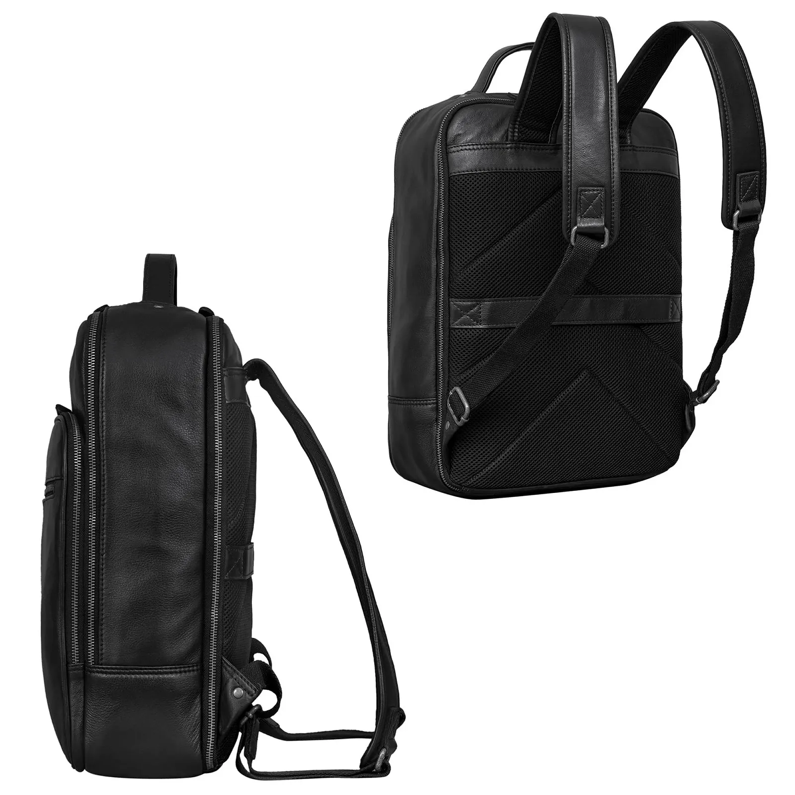 Рюкзак для ноутбука STILORD Pietro 15.6" XL кожаный черный, фото №5
