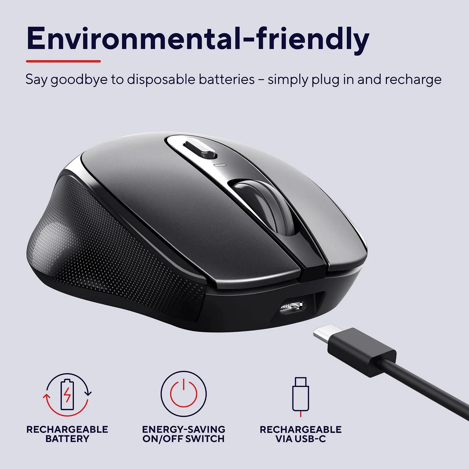 Миша Trust Zaya Бездротова Перезаряджувана з USB Мікроприймачем 4 кнопки 800/1200/1600 DPI Чорний, фото №4