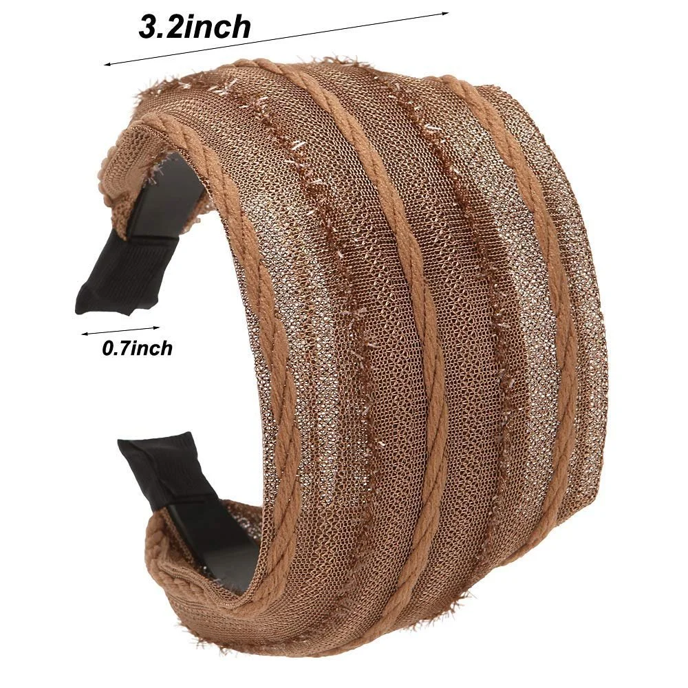 Обруч для волосся з широкими зубцями Loneedy, 4 штуки, Плісирована тканинна, фото №4 Обруч для волосся з широкими зубцями Loneedy, 4 штуки, Плісирована тканинна, фото №4